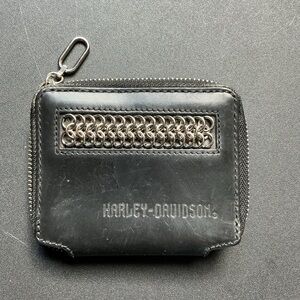 Harley-Davidson Black Wallet with Silver Chain Detail